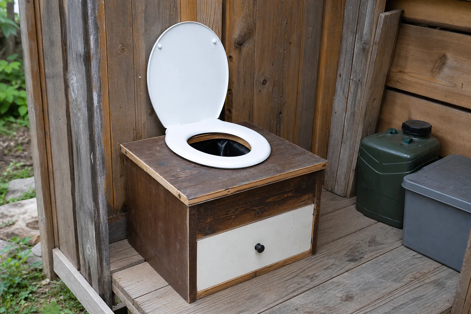 Campingtoilette aus alten Moebelteilen nachhaltig selber bauen